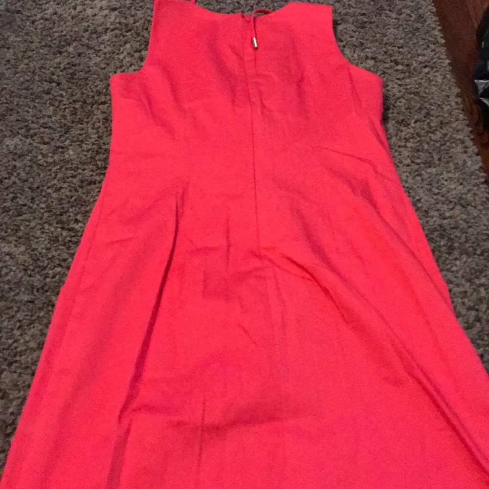 Calvin Klein Coral Lace-Up Sleeveless Shift Dress